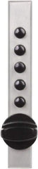 Kaba Access - 14 to 20 Gauge" Door Thickness, Satin Chrome Pushbutton Knob Lockset - 1 Code, Zamak3, Nonkey Override Cylinder - Top Tool & Supply