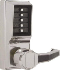 Kaba Access - Combination Entry Lever Lockset - 2-3/4" Back Set, No Cylinder, Zamak3, Satin Chrome Finish - Top Tool & Supply