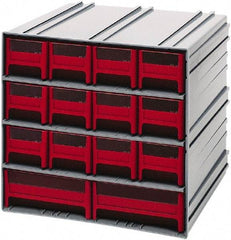 Quantum Storage - 14 Drawer, 14 Compartment, Small Parts Drawer Cabinet System - 11-3/8" Deep x 11-3/4" Wide x 11" High - Top Tool & Supply