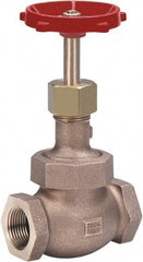 Milwaukee Valve - 3/8" Pipe, Threaded (NPT) Ends, Bronze Integral Globe Valve - Bronze Disc, Union Bonnet, 600 psi WOG, 300 psi WSP, Class 300 - Top Tool & Supply