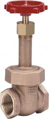 Milwaukee Valve - 1/2" Pipe, Class 150, Threaded (NPT) Bronze Solid Wedge Gate Valve - 300 WOG, 150 WSP, Union Bonnet, For Use with Water, Oil & Gas - Top Tool & Supply