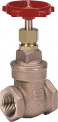 Milwaukee Valve - 1-1/2" Pipe, Class 125, Threaded (NPT) Bronze Solid Wedge Stem Gate Valve - 200 WOG, 125 WSP, Threaded Bonnet, For Use with Water, Oil & Gas - Top Tool & Supply