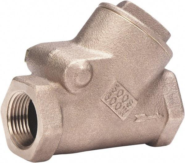 Milwaukee Valve - 1-1/2" Bronze Check Valve - Check Valve, Threaded (NPT), 600 WOG - Top Tool & Supply