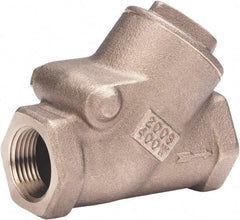 Milwaukee Valve - 1-1/4" Bronze Check Valve - Check Valve, Threaded (NPT), 400 WOG - Top Tool & Supply