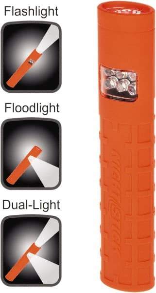 Bayco - LED Bulb, Industrial/Tactical Flashlight - Red Polycarbonate Body, AAA Batteries - Top Tool & Supply