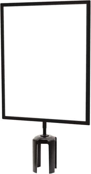 Tensator - 14-1/2" High x 14-1/2" Long x 11-1/2" Wide Barrier Sign Frame - Powder Coated Steel, Satin Black Finish, Satin Black, Use with Tensabarrier - Top Tool & Supply