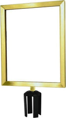 Tensator - 14-1/2" High x 14-1/2" Long x 11-1/2" Wide Barrier Sign Frame - Powder Coated Steel, Satin Brass Finish, Satin Brass, Use with Tensabarrier - Top Tool & Supply