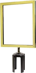 Tensator - 11-1/2" High x 11-1/2" Long x 9" Wide Barrier Sign Frame - Powder Coated Steel, Polished Brass Finish, Polished Brass, Use with Tensabarrier - Top Tool & Supply