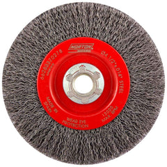 Norton - 4-1/2" OD, 5/8-11 Arbor Hole, Crimped Carbon Wheel Brush - Top Tool & Supply