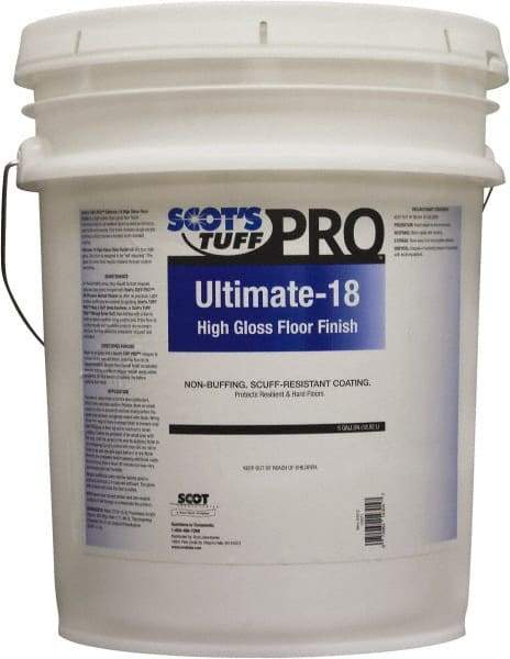 Scot's Tuff - 5 Gal Pail Finish - Use on Vinyl, Vinyl Asbestos, Asphalt, Linoleum, Terrazzo, Quarry Tile, Marble, Cork - Top Tool & Supply