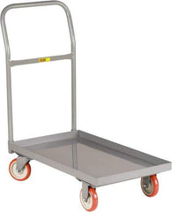 Little Giant - 1,200 Lb Capacity Steel Platform Truck - Steel Deck, 18" OAW, 32" Platform Length, Polyurethane Casters - Top Tool & Supply