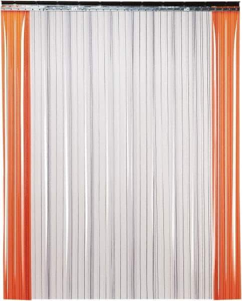 TMI, LLC - 5' Door Width x 8' Door Height PVC Ribbed Strip Door Kit - 8" Strip Width x 0.072" Strip Thickness, Clear, 50% Overlap - Top Tool & Supply