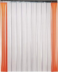 TMI, LLC - 8' Door Width x 8' Door Height PVC Ribbed Strip Door Kit - 8" Strip Width x 0.072" Strip Thickness, Clear, 50% Overlap - Top Tool & Supply