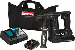 Makita - 18 Volt 11/16" SDS Plus Chuck Cordless Rotary Hammer - 0 to 4,800 BPM, 0 to 680 RPM, Reversible - Top Tool & Supply