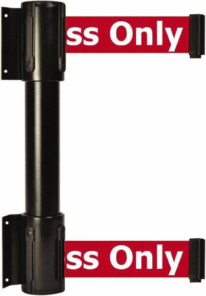 Tensator - 16.64" High x 89" Long x 3" Wide Barrier Dual Line Wall Mount - Steel, Black Powdercoat Finish, Black, Use with 898 Wall Receiver - Top Tool & Supply