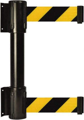 Tensator - 16.64" High x 156" Long x 3" Wide Barrier Dual Line Wall Mount - Steel, Black Powdercoat Finish, Black, Use with 898 Wall Receiver - Top Tool & Supply