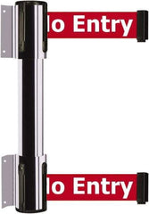 Tensator - 16.64" High x 156" Long x 3" Wide Barrier Dual Line Wall Mount - Steel, Polished Chrome Finish, Polished Chrome, Use with 898 Wall Receiver - Top Tool & Supply