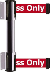 Tensator - 16.64" High x 156" Long x 3" Wide Barrier Dual Line Wall Mount - Steel, Polished Chrome Finish, Polished Chrome, Use with 898 Wall Receiver - Top Tool & Supply