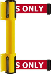 Tensator - 16.64" High x 89" Long x 3" Wide Barrier Dual Line Wall Mount - Steel, Yellow Powdercoat Finish, Yellow, Use with 898 Wall Receiver - Top Tool & Supply