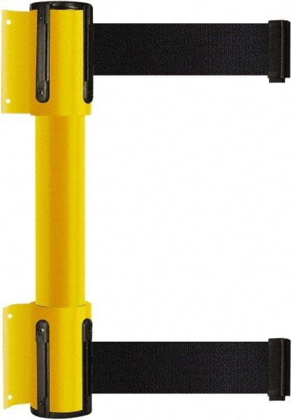 Tensator - 16.64" High x 156" Long x 3" Wide Barrier Dual Line Wall Mount - Steel, Yellow Powdercoat Finish, Yellow, Use with 898 Wall Receiver - Top Tool & Supply