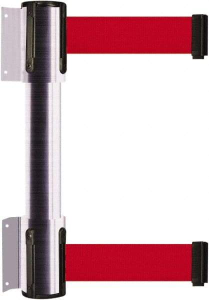 Tensator - 16.64" High x 156" Long x 3" Wide Barrier Dual Line Wall Mount - Steel, Satin Chrome Finish, Satin Chrome, Use with 898 Wall Receiver - Top Tool & Supply