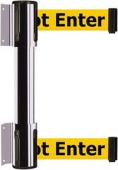 Tensator - 16.64" High x 156" Long x 3" Wide Barrier Dual Line Wall Mount - Steel, Polished Chrome Finish, Polished Chrome, Use with 898 Wall Receiver - Top Tool & Supply