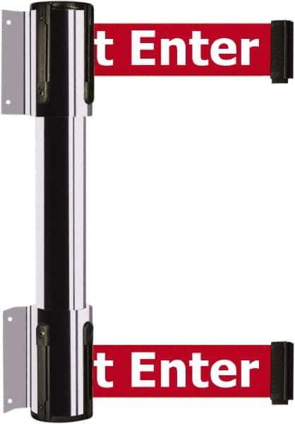 Tensator - 16.64" High x 89" Long x 3" Wide Barrier Dual Line Wall Mount - Steel, Polished Chrome Finish, Polished Chrome, Use with 898 Wall Receiver - Top Tool & Supply