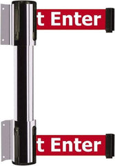 Tensator - 16.64" High x 156" Long x 3" Wide Barrier Dual Line Wall Mount - Steel, Polished Chrome Finish, Polished Chrome, Use with 898 Wall Receiver - Top Tool & Supply