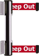 Tensator - 16.64" High x 156" Long x 3" Wide Barrier Dual Line Wall Mount - Steel, Polished Chrome Finish, Polished Chrome, Use with 898 Wall Receiver - Top Tool & Supply