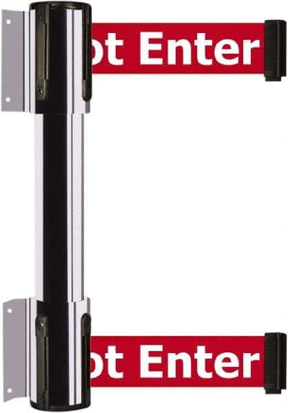 Tensator - 16.64" High x 156" Long x 3" Wide Barrier Dual Line Wall Mount - Steel, Polished Chrome Finish, Polished Chrome, Use with 898 Wall Receiver - Top Tool & Supply