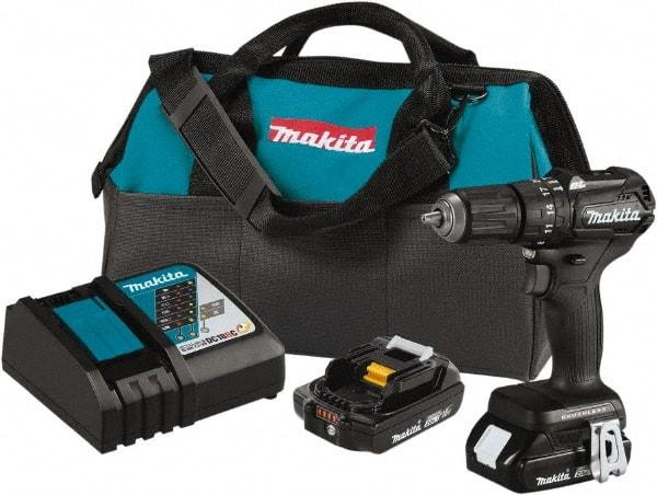 Makita - 18 Volt 1/2" Keyless Chuck Cordless Hammer Drill - 0 to 25,500 BPM, 0 to 1,700 RPM, Reversible - Top Tool & Supply