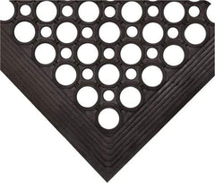 Wearwell - 5' Long x 3' Wide, Dry/Wet Environment, Anti-Fatigue Matting - Black, Natural Rubber with Rubber Base, Beveled on 4 Sides - Top Tool & Supply