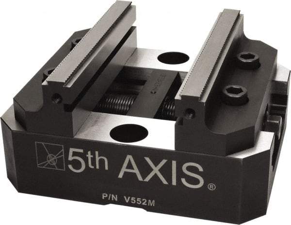 5th Axis - 125mm Jaw Width, 74mm High x 125mm Long x 125mm Wide Vise - For Use with 5 Axis Workholding Systems - Top Tool & Supply