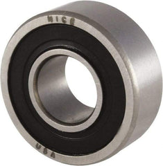 Nice - 3/8" Bore Diam, 7/8" OD, Double Seal Precision Ground Radial Ball Bearing - 11/32" Wide, 1 Row, Round Bore, 255 Lb Static Capacity, 644 Lb Dynamic Capacity - Top Tool & Supply