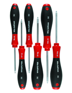 6 Piece - T6; T8; T10; T15; T20; T25mm - Torx SoftFinish® Cushion Grip Screwdriver Set - Top Tool & Supply