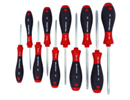 10 Piece - T7s; T8s; T9s; T10s; T20s; T25s; T27s; T30s; T40s Security - Torx SoftFinish® Cushion Grip Screwdriver Set - Top Tool & Supply