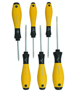 6 Piece - T6; T8; T9; T10; T15; T20 - Torx ESD Safe SoftFinish® Cushion Grip Screwdriver Set - Top Tool & Supply