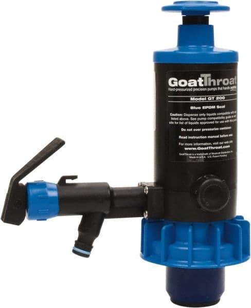 GoatThroat Pumps - 3/8" Outlet, 4 GPM, Polypropylene Hand Operated Transfer Pump - 56" OAL, For up to 55 Gal Drums, For Antifreeze & Other Lightweight Liquids - Top Tool & Supply