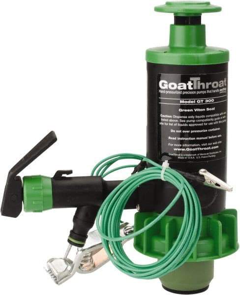 GoatThroat Pumps - 3/8" Outlet, 4 GPM, Polypropylene Hand Operated Transfer Pump - 56" OAL, For up to 55 Gal Drums, For Class I & II Flammable & Combustible Liquids - Top Tool & Supply