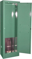 Securall Cabinets - 1 Door, Green Steel Standard Safety Cabinet for Flammable and Combustible Liquids - 44" High x 14" Wide x 9" Deep, Manual Closing Door, 3 Point Key Lock, D, E Cylinder Capacity - Top Tool & Supply