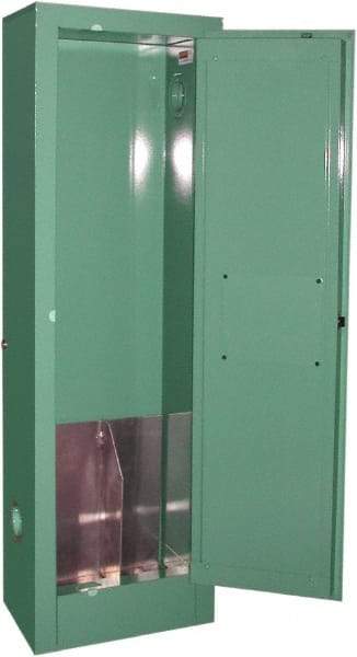 Securall Cabinets - 1 Door, Green Steel Standard Safety Cabinet for Flammable and Combustible Liquids - 44" High x 14" Wide x 9" Deep, Manual Closing Door, 3 Point Key Lock, D, E Cylinder Capacity - Top Tool & Supply