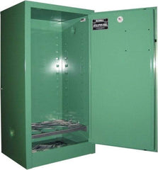 Securall Cabinets - 1 Door, Green Steel Standard Safety Cabinet for Flammable and Combustible Liquids - 44" High x 23" Wide x 18" Deep, Manual Closing Door, 3 Point Key Lock, D, E Cylinder Capacity - Top Tool & Supply