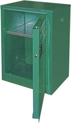 Securall Cabinets - 1 Door, 1 Shelf, Green Steel Standard Safety Cabinet for Flammable and Combustible Liquids - 37" High x 24" Wide x 18" Deep, Self Closing Door, 3 Point Key Lock, 12 Gal Capacity - Top Tool & Supply