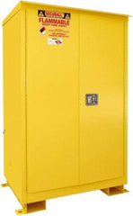 Securall Cabinets - 2 Door, 2 Shelf, Yellow Steel Standard Safety Cabinet for Flammable and Combustible Liquids - 69" High x 43" Wide x 31" Deep, Manual Closing Door, 3 Point Key Lock, 90 Gal Capacity - Top Tool & Supply