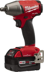 Milwaukee Tool - 1/2" Drive 18 Volt Pistol Grip Cordless Impact Wrench & Ratchet - 2,500 RPM, 0 to 3,200 BPM, 220 Ft/Lb Torque, 2 Lithium-Ion Batteries Included - Top Tool & Supply