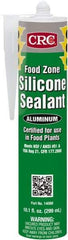 CRC - 10.1 oz Cartridge Silver Hydroxy-Terminated Polydimethylsiloxane/Silica Food Grade Silicone Sealant - -70 to 400°F Operating Temp, 60 min Tack Free Dry Time, 24 hr Full Cure Time - Top Tool & Supply