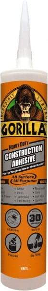 Gorilla Glue - White, Cartridge Silyl Terminated Polyether Construction Adhesive - -40 to 200°F Service Temperature, Indoor & Outdoor - Top Tool & Supply