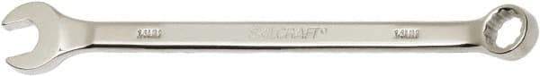 Ability One - 14mm 12 Point Combination Wrench - 15° Offset Angle, Steel, Chrome Finish - Top Tool & Supply