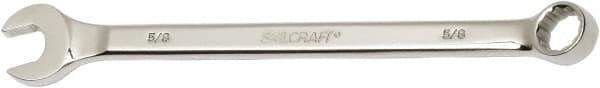 Ability One - 5/8" 12 Point Combination Wrench - 15° Offset Angle, Steel, Chrome Finish - Top Tool & Supply