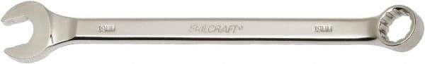 Ability One - 19mm 12 Point Combination Wrench - 15° Offset Angle, Steel, Chrome Finish - Top Tool & Supply